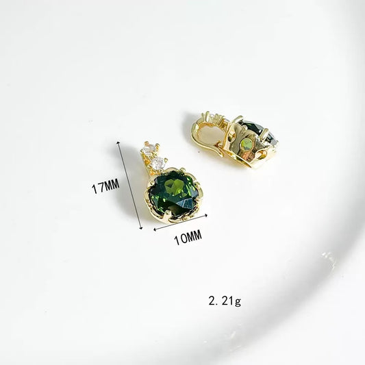 AJ449【1 Pc】Teardrop Zirconia Pendant Charm