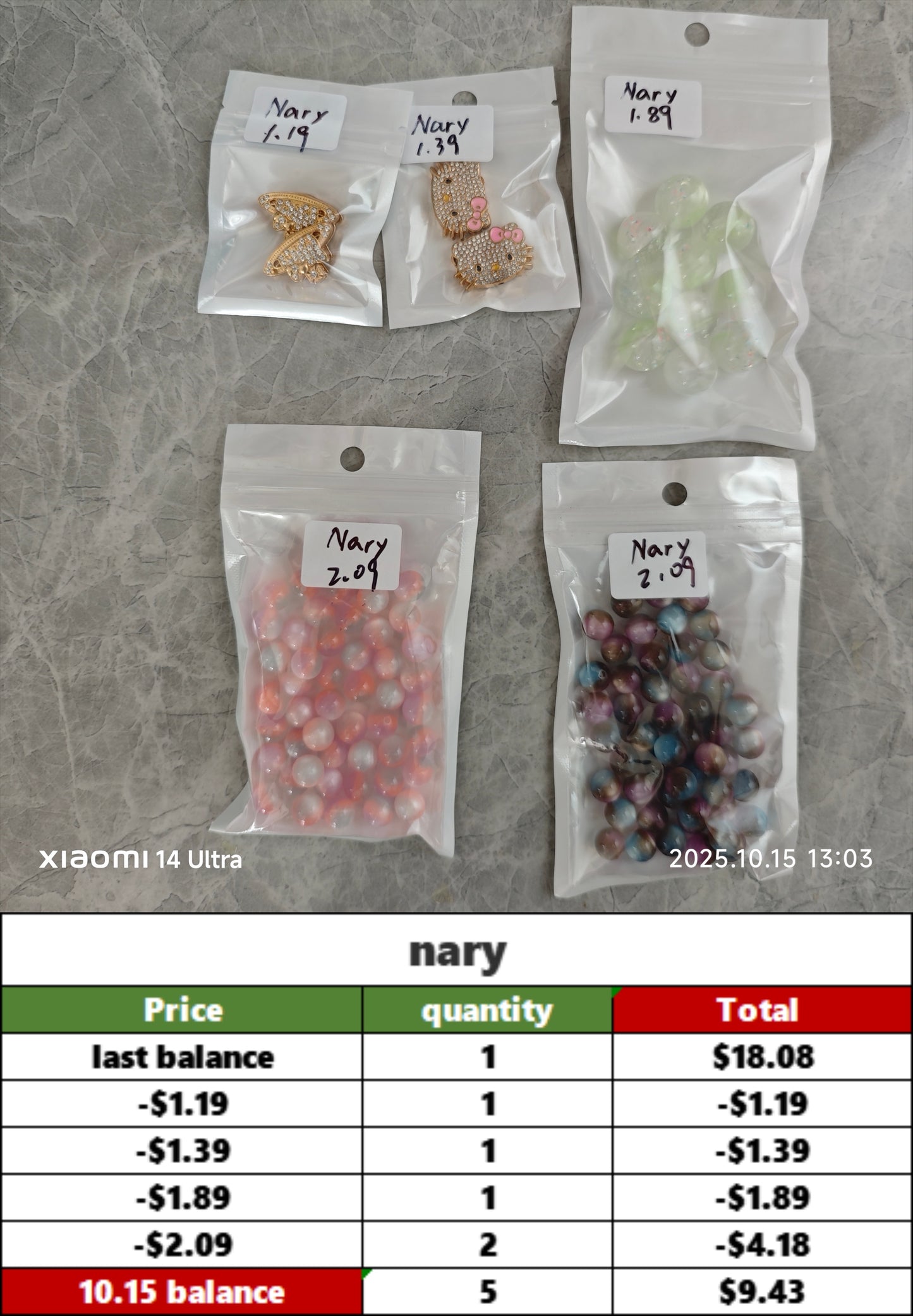 Nary -Pending Payment（-$1.3）